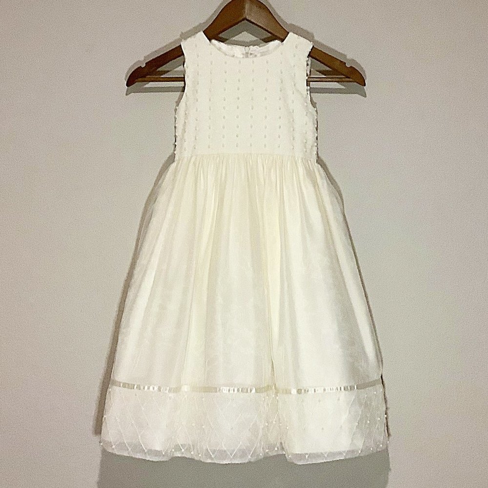 Cinderella Ivory Sleeveless Lace Flower Girl Dress - Picture 5 of 8